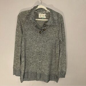 Anthropologie Gray button up neck Patterned pull over Sweater